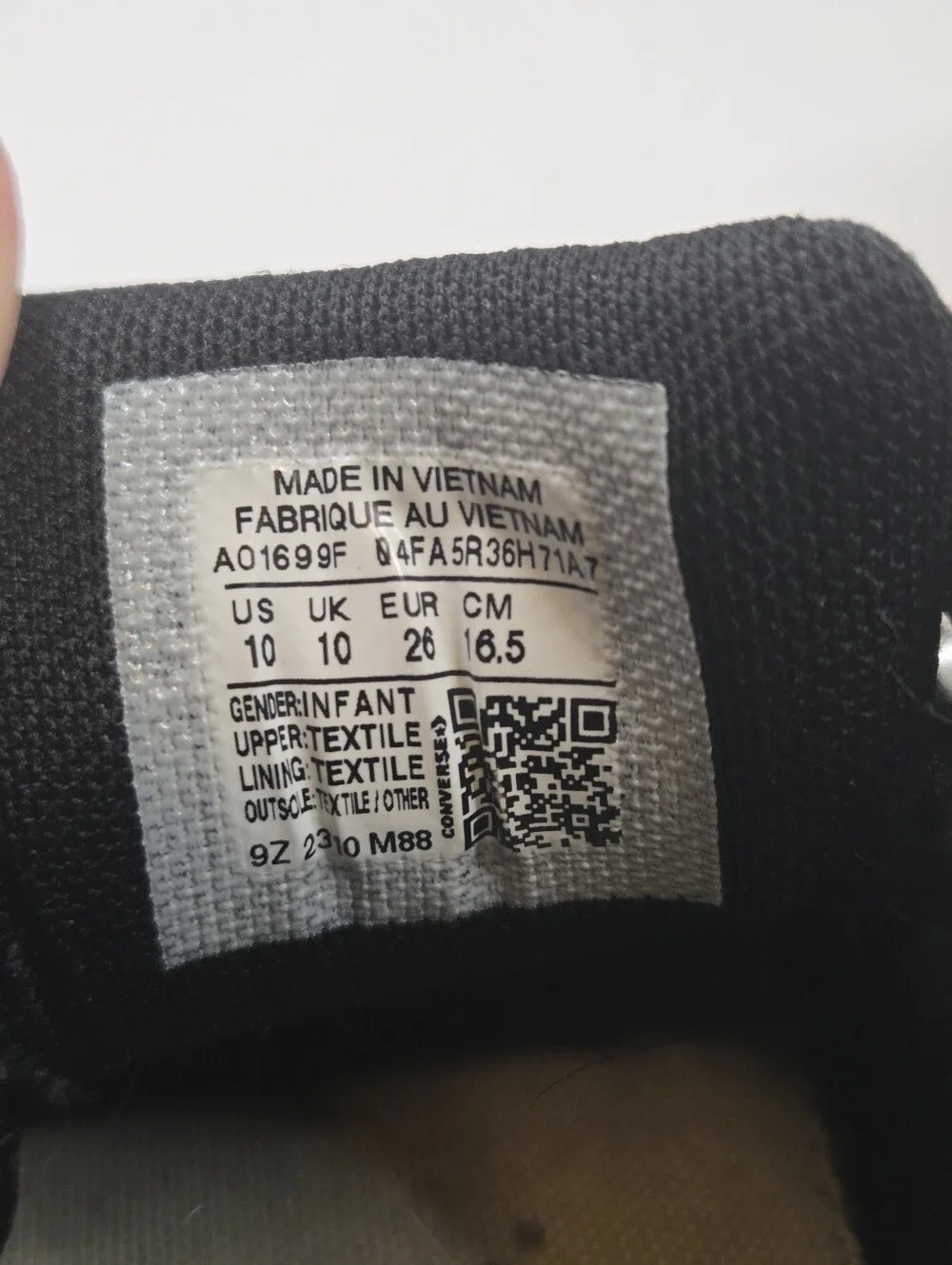 Converse Chuck Taylor All Star Toddler Slip-On Sneakers Black White Size 10